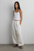 Wide leg sweatpant with drawstring in ivory — main image