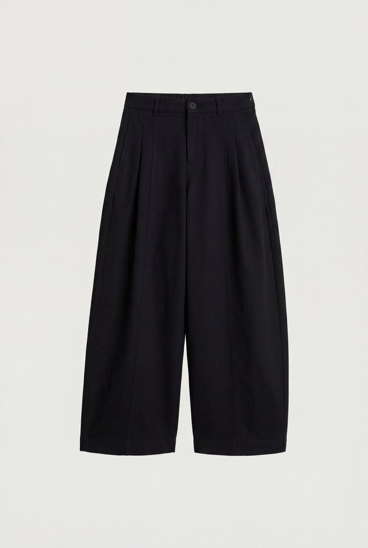 RELAXED PLEATED WIDE LEG PANT in Black — alternate angle