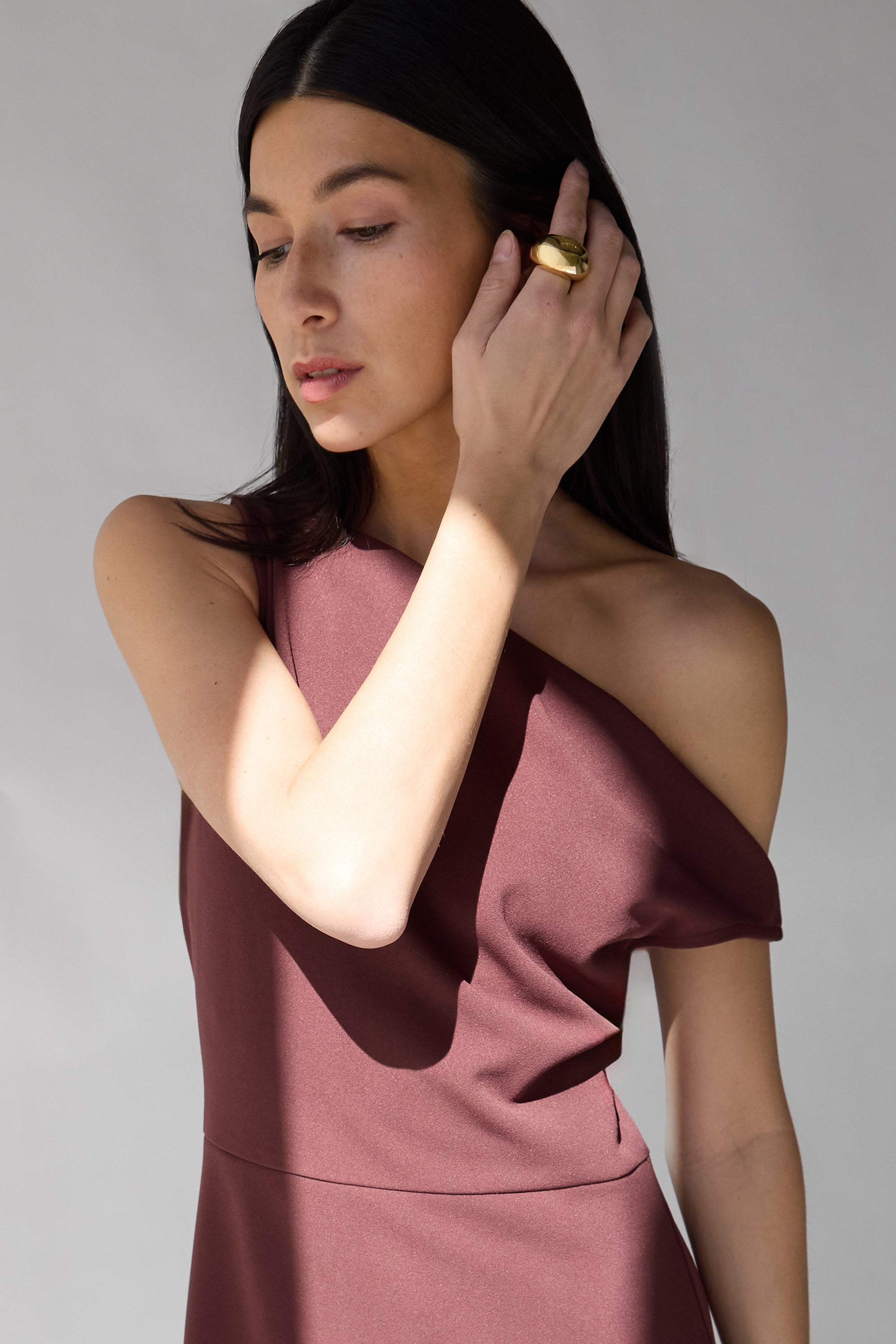 Asymmetrical One Shoulder Knit Dress | OAK + FORT