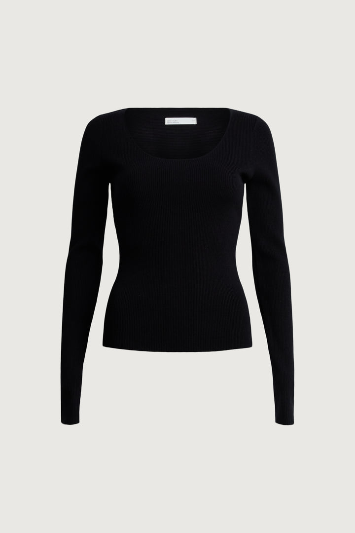 CAPE AND SWEATER SET WITH ASYMMETRICAL HEM in Black — alternate angle