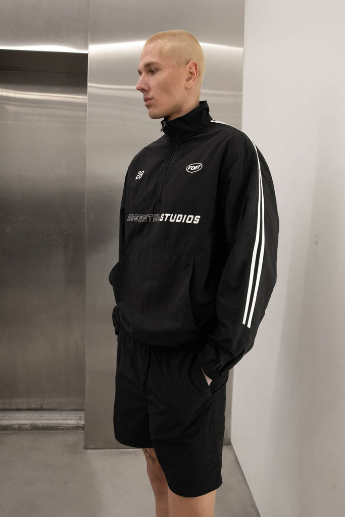 Nylon Graphic Print Quarter-Zip Pullover | OAK + FORT
