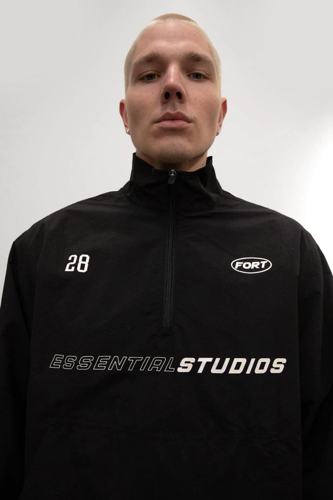 Nylon Graphic Print Quarter-Zip Pullover | OAK + FORT