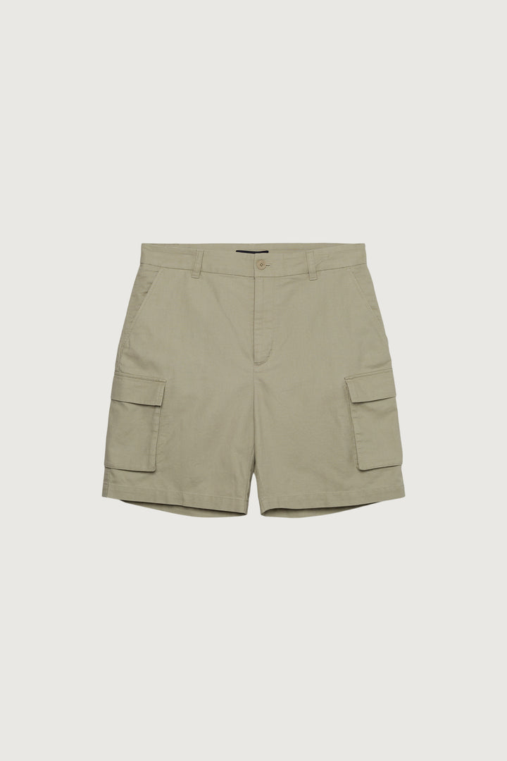 COTTON LINEN CARGO SHORT