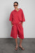 Vintage wash sweatshort in red — main image