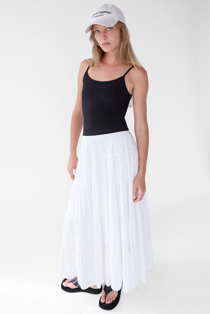 Tiered Skirt with Elastic Waistband | OAK + FORT