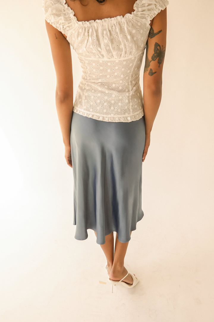 SATIN MIDI SLIP SKIRT