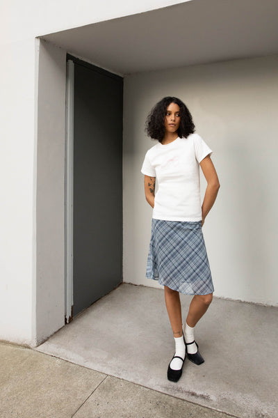 Black plaid midi skirt deals
