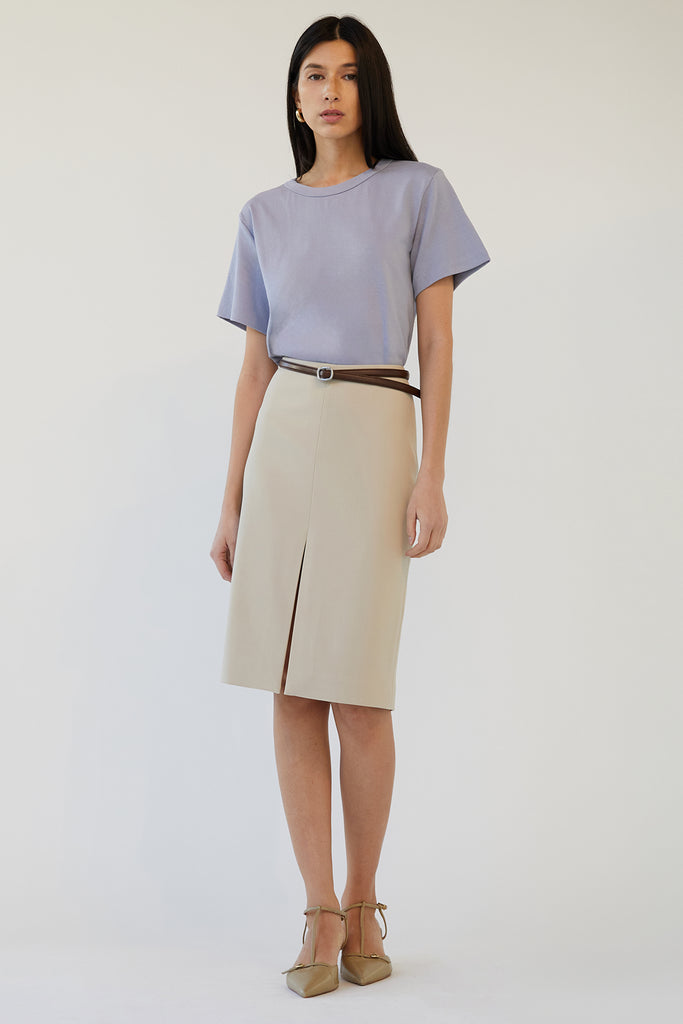 Midi Suiting Skirt with Front Slit | OAK + FORT