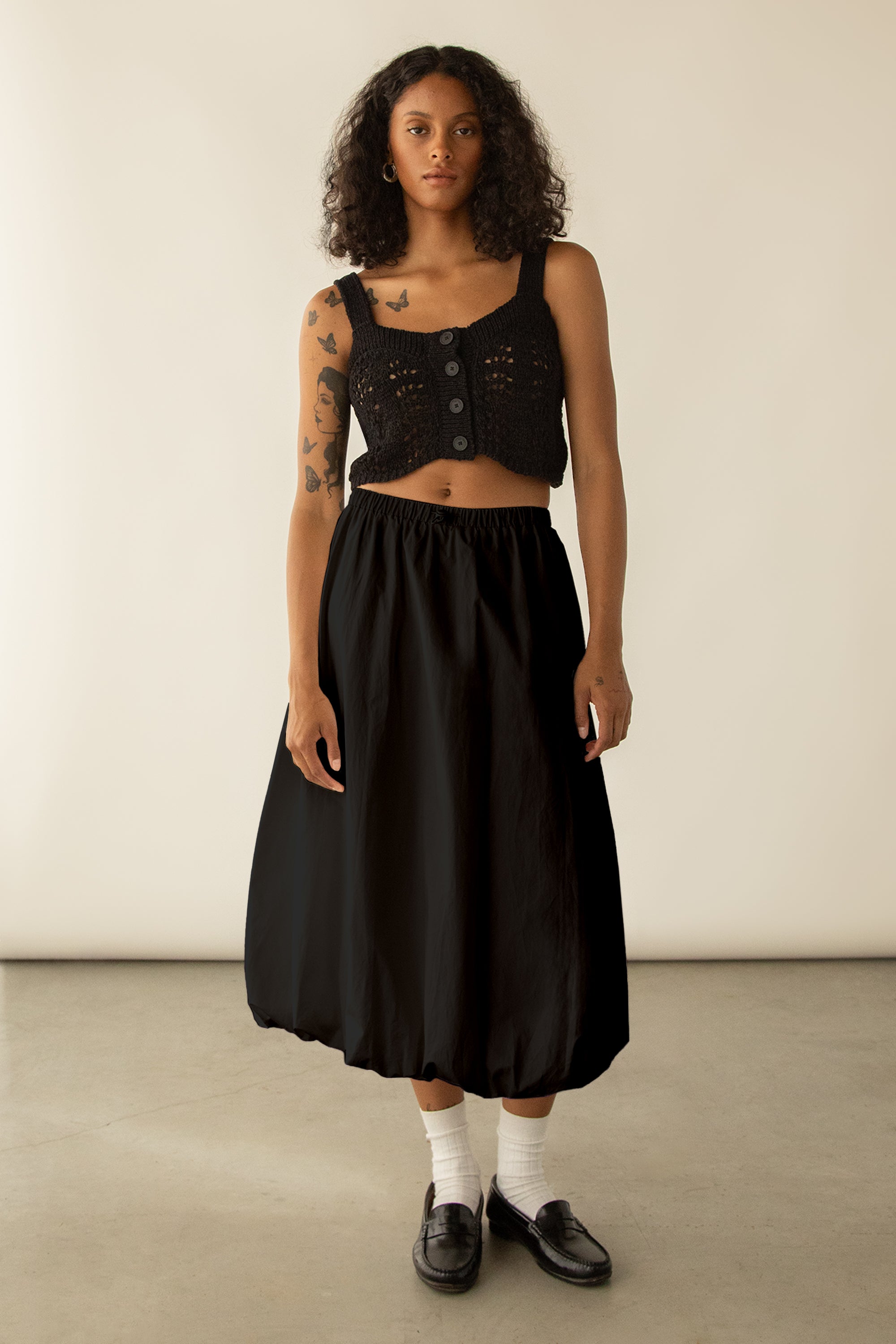 Bubble Hem Maxi Skirt | OAK + FORT