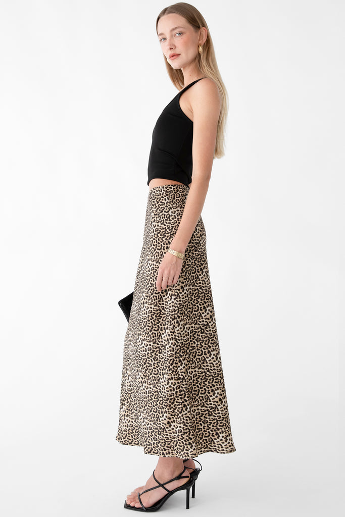 Satin Midi Slip Skirt | OAK + FORT
