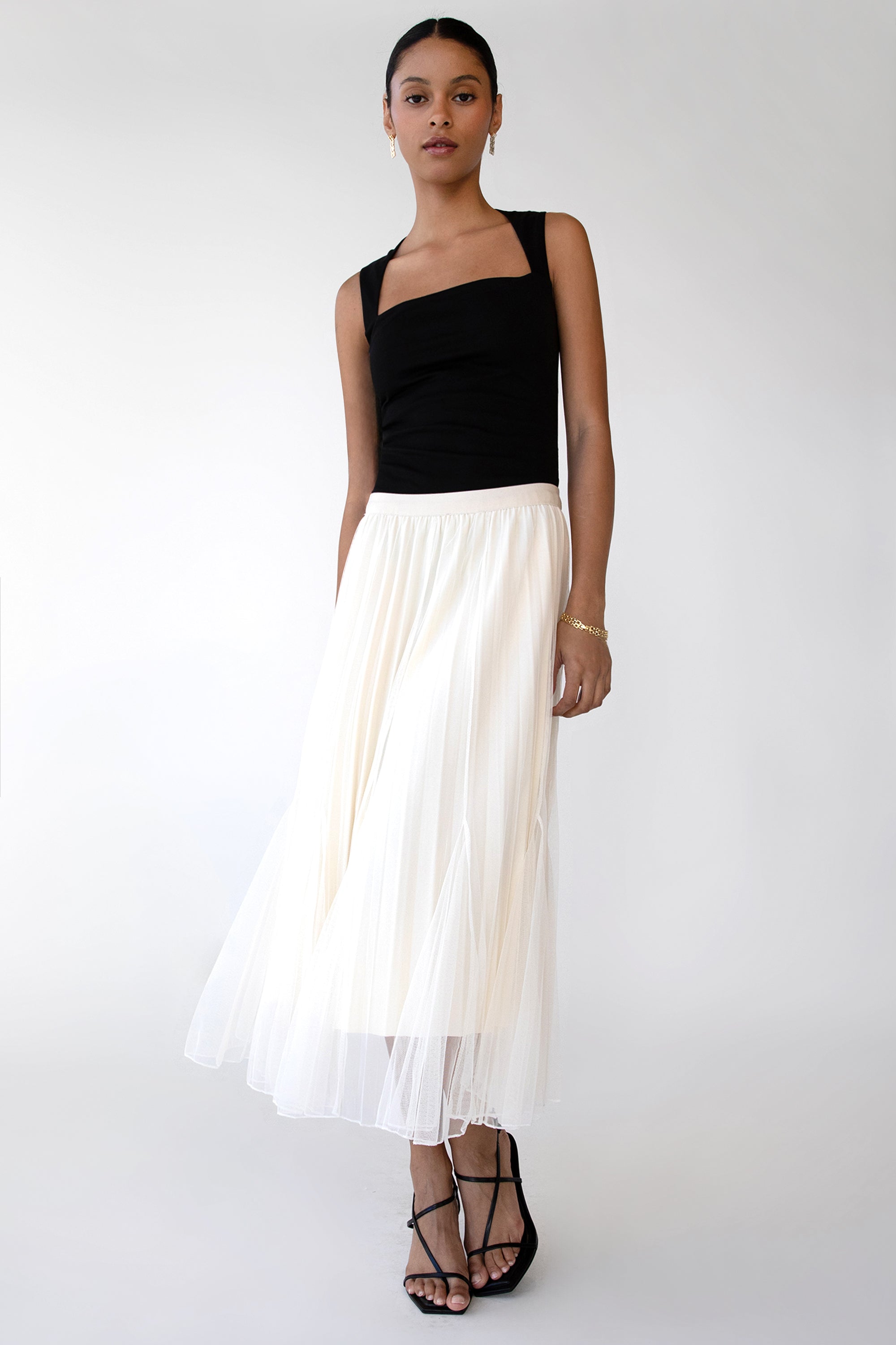 REVERSIBLE LAYERED PLEATED MIDI SKIRT | OAK + FORT REVERSIBLE LAYERED PLEATED MIDI SKIRT | OAK + FORT