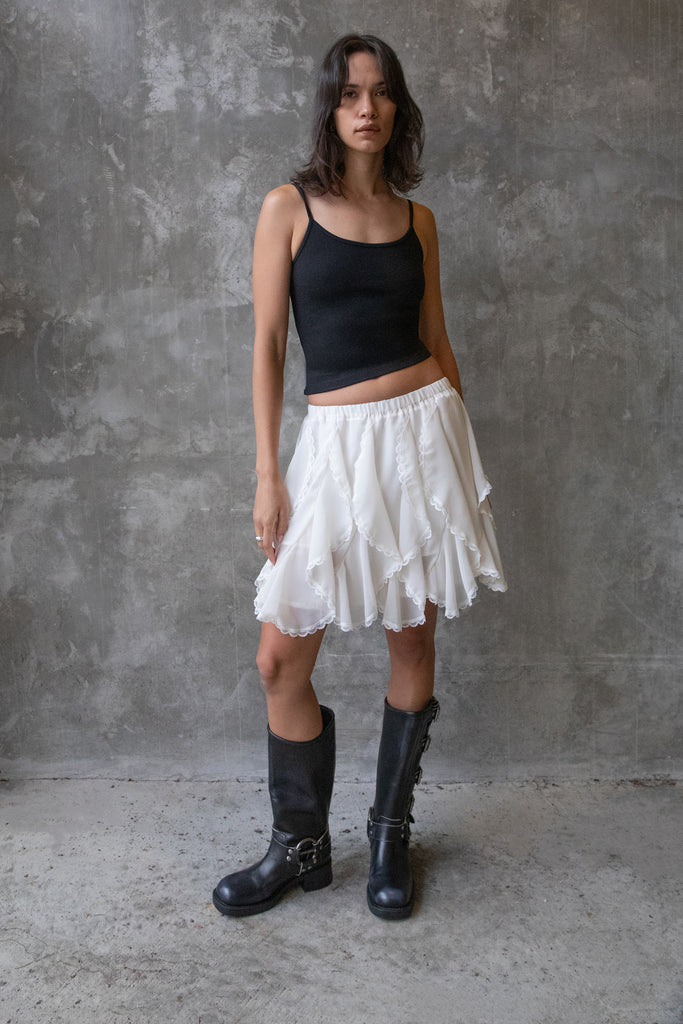 Ruffle Lace Mini Skirt | OAK + FORT