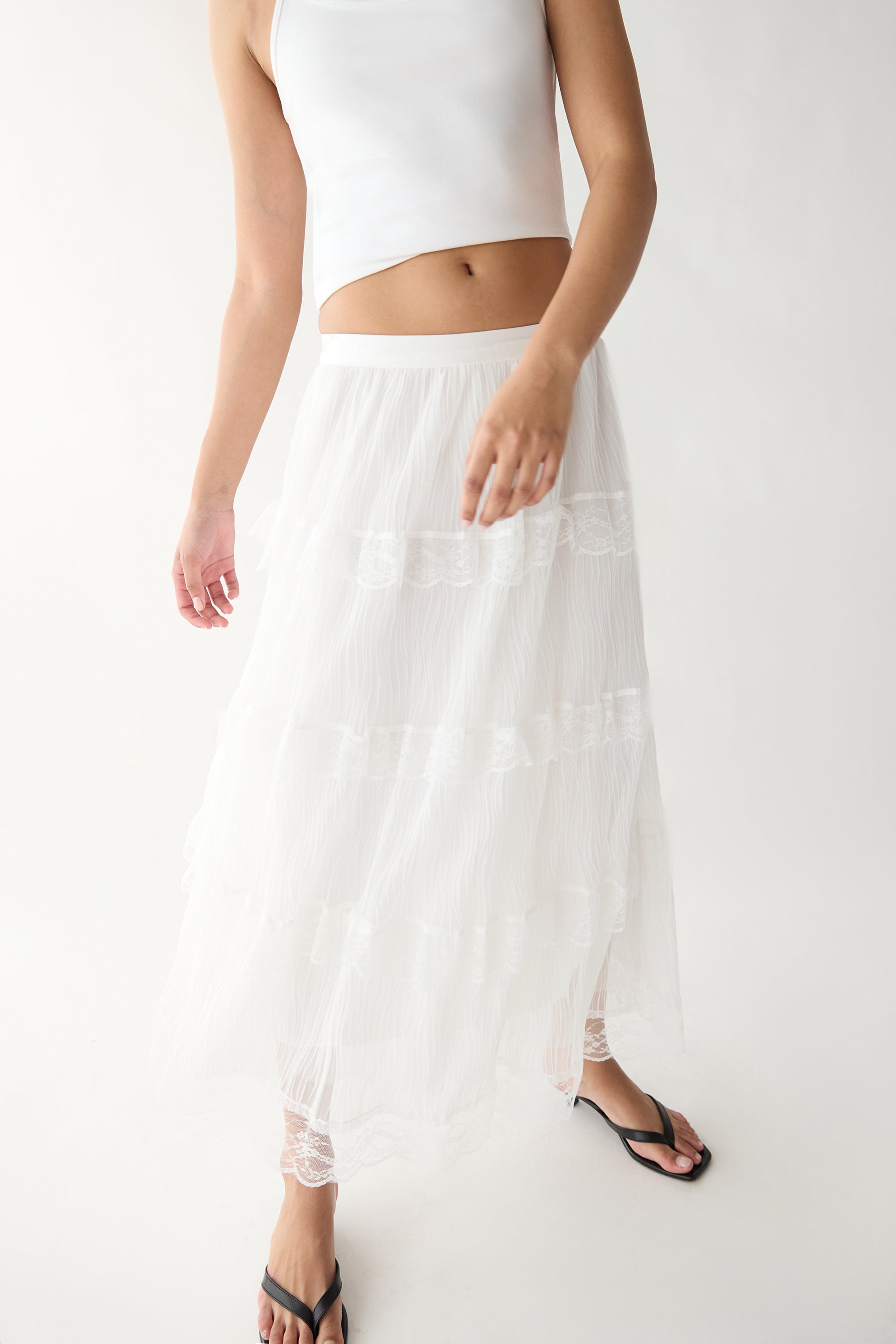 Tiered Ruffle Maxi Skirt | OAK + FORT