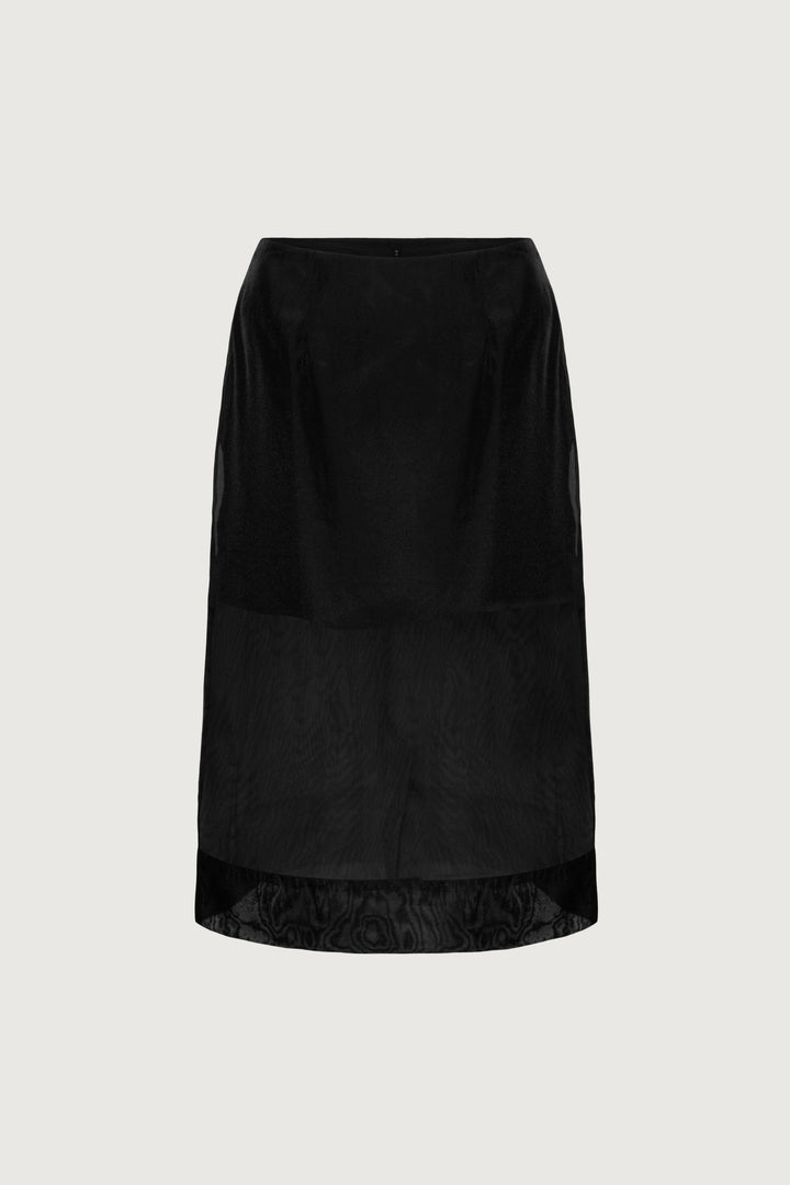 SHEER ORGANZA MIDI SKIRT in Black — alternate angle