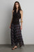 Blue plaid accordion pleat midi skirt in blue plaid — main image