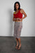 Floral embroidered lace skirt in gray — main image