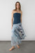 Abstract print midi skirt in blue — main image