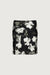 Vintage satin floral midi skirt in black floral — main image