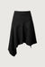Asymmetrical godet mini skirt in black — main image