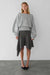 Asymmetrical godet mini skirt in charcoal — main image