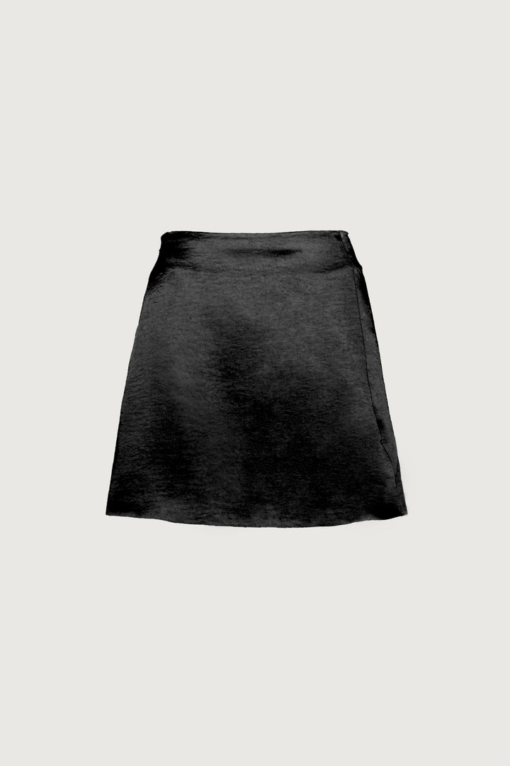 MINI SLIP SKIRT in Black — alternate angle