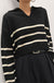 COLLARED STRIPE SWEATER