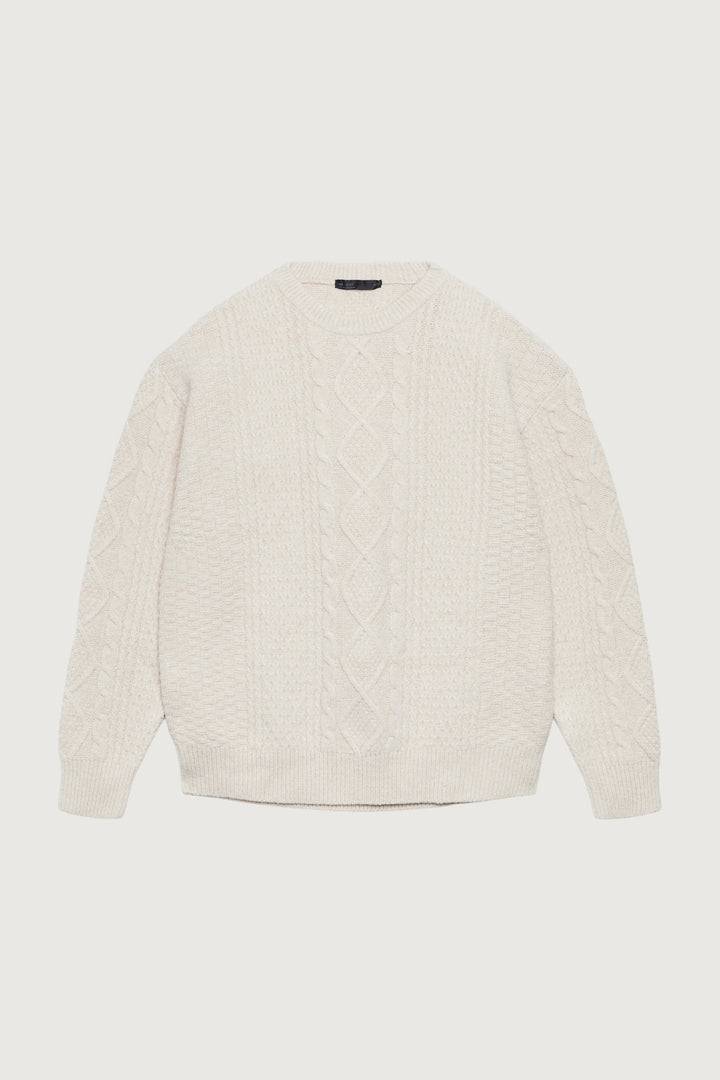 CABLE KNIT CREWNECK SWEATER