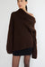 Oversized slouchy off the shoulder sweater in bitter chocolate — main image