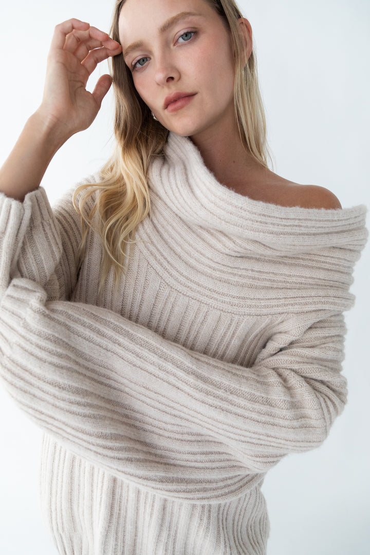 OVERSIZED SLOUCHY OFF THE SHOULDER SWEATER