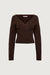 V-neck wrap sweater in coffee bean — main image