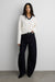 Contrast collared sweater in snow navy blazer — main image
