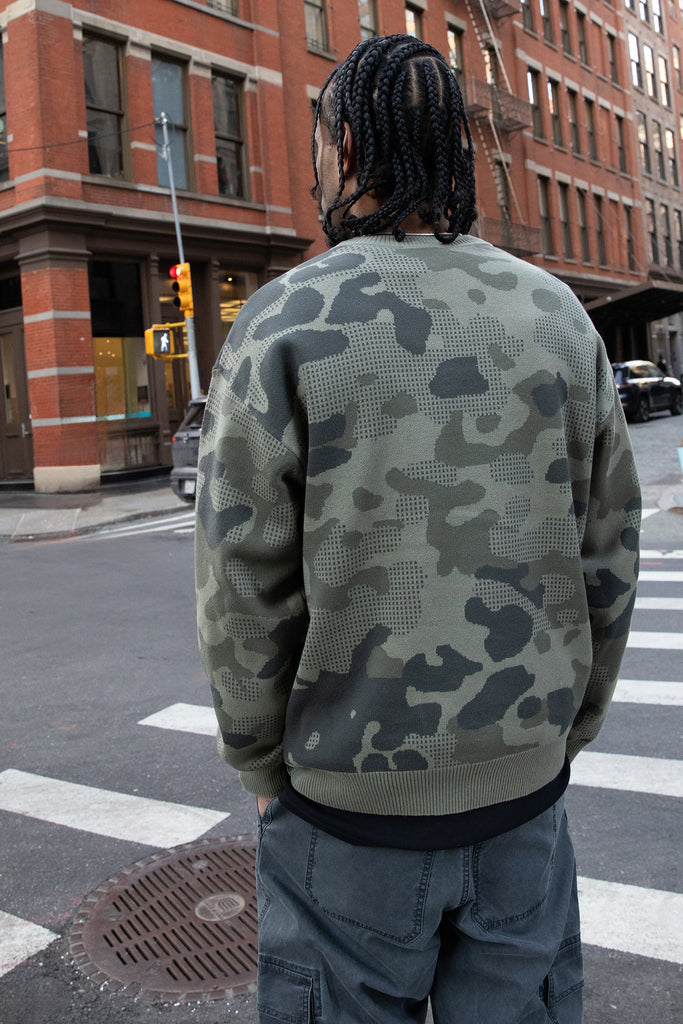 Jacquard Camo Knit Sweater | OAK + FORT