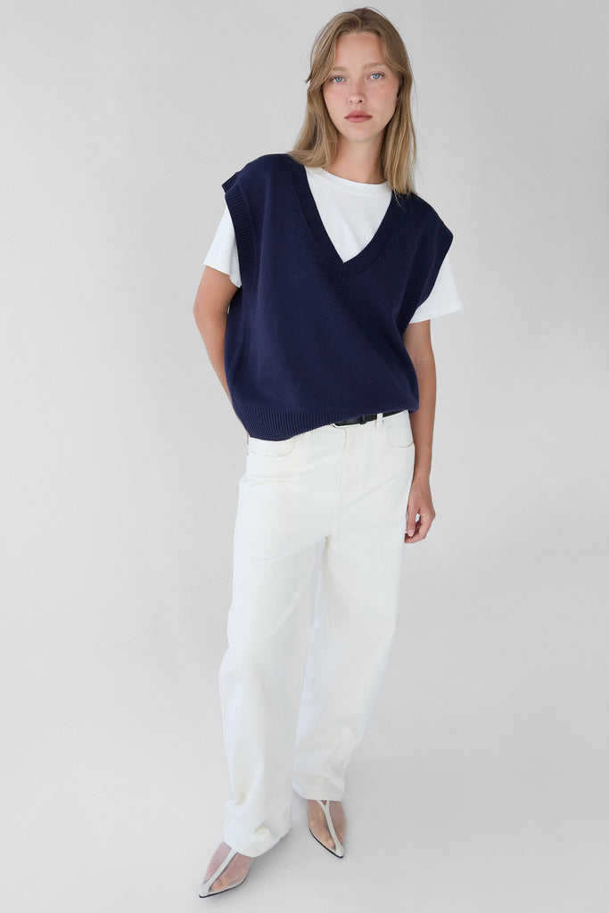 ニット+セーター CFT. cuffs button sheer PO / Vneck vest Wool Button-Front Sweater Vest – Suzy Shier