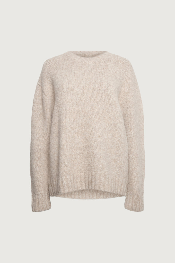 BRUSHED ALPACA OVERSIZED CREWNECK SWEATER