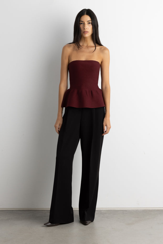 Knit Peplum Tube Top | OAK + FORT
