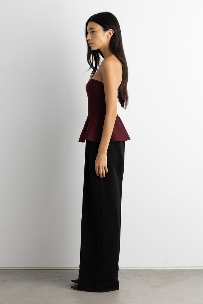 Knit Peplum Tube Top | OAK + FORT