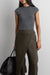 Knit mockneck top in medium heather grey — main image