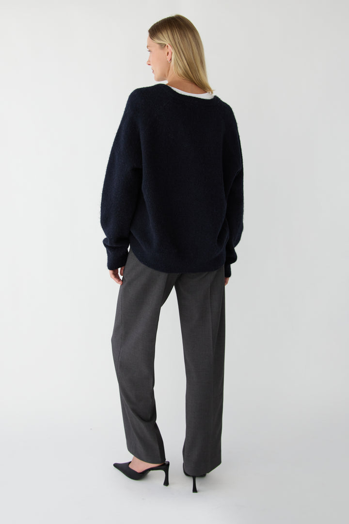 V-NECK SWEATER in Sky Captain — alternate angle