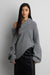Oversized slouchy off the shoulder sweater in dark heather grey — main image
