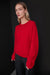 100% cashmere crewneck sweater in crimson — main image