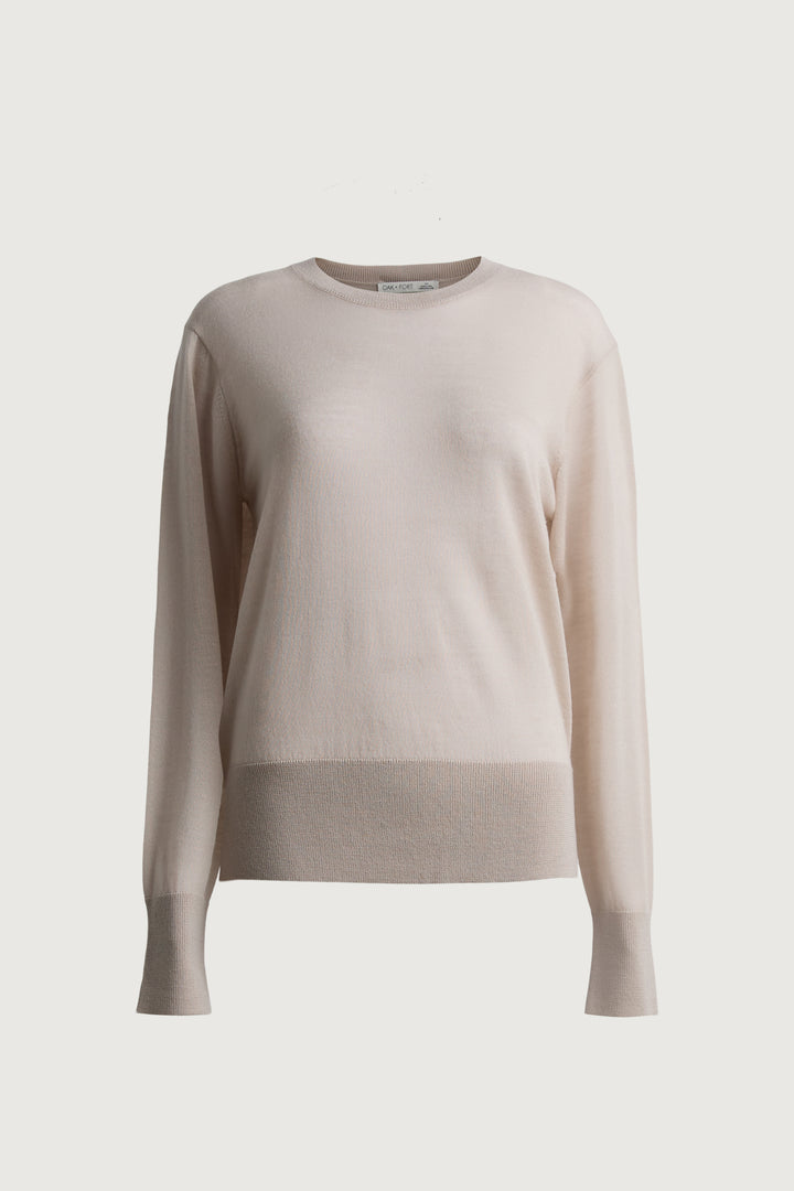 100% MERINO WOOL SWEATER in Chateau Grey — alternate angle