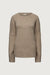 Crewneck sweater in heather taupe solid — main image
