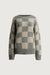 Checkered crewneck sweater in vetiver check — main image