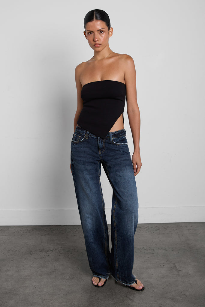 Cropped Tube Top with Side Slit | OAK + FORT