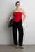 Cropped tube top with side slit in cherry — main image