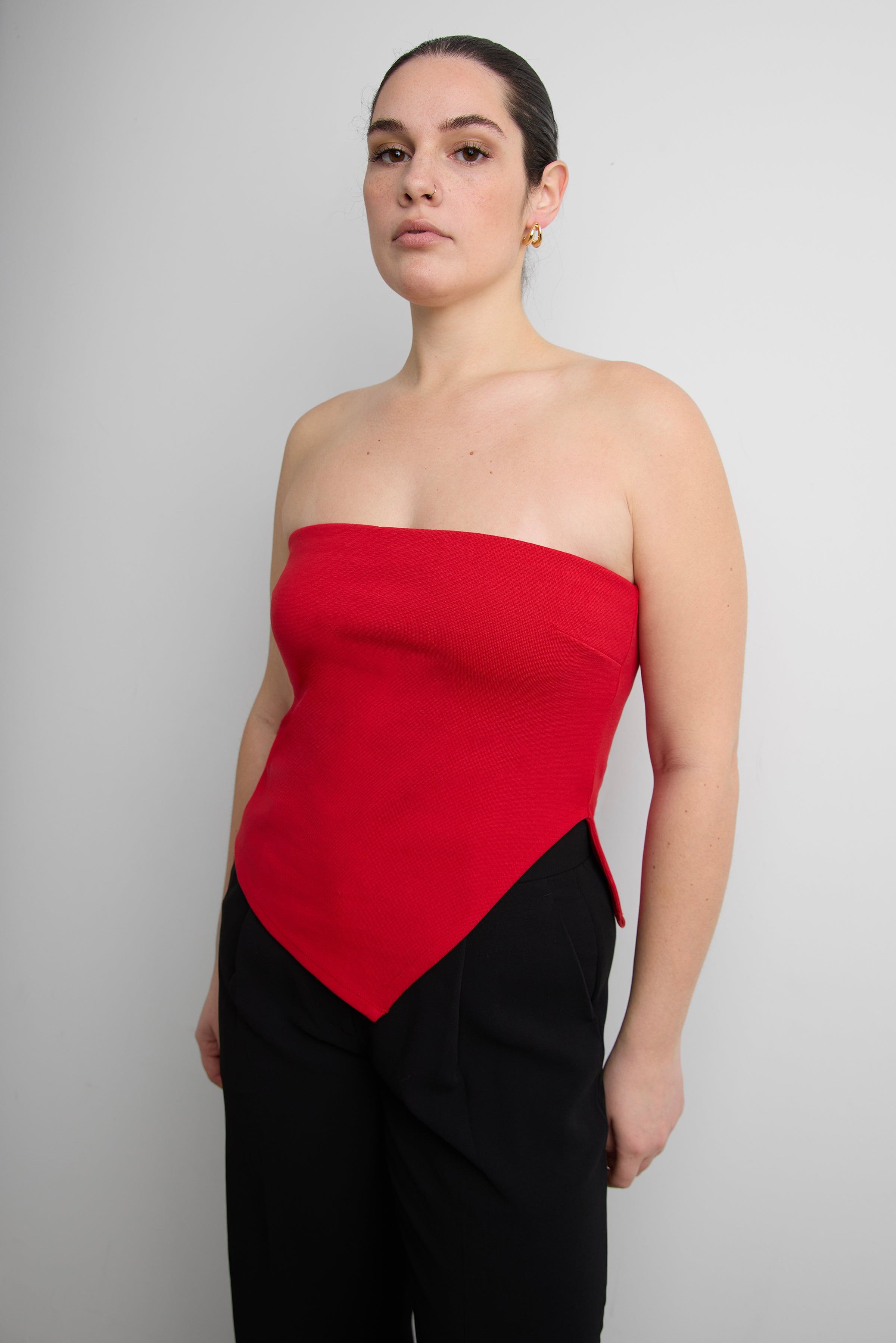 Square Neck Tie Front Knit Tank Top | OAK + FORT