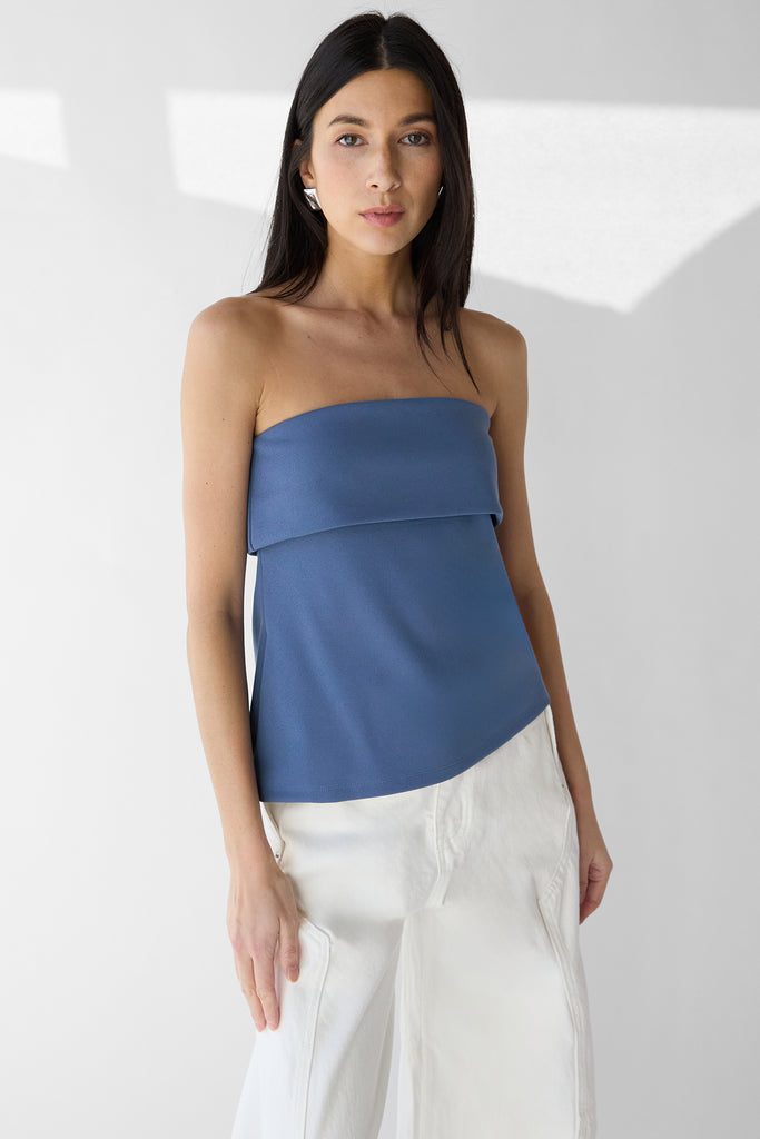 Tube Top with Fold-Over Detail | OAK + FORT