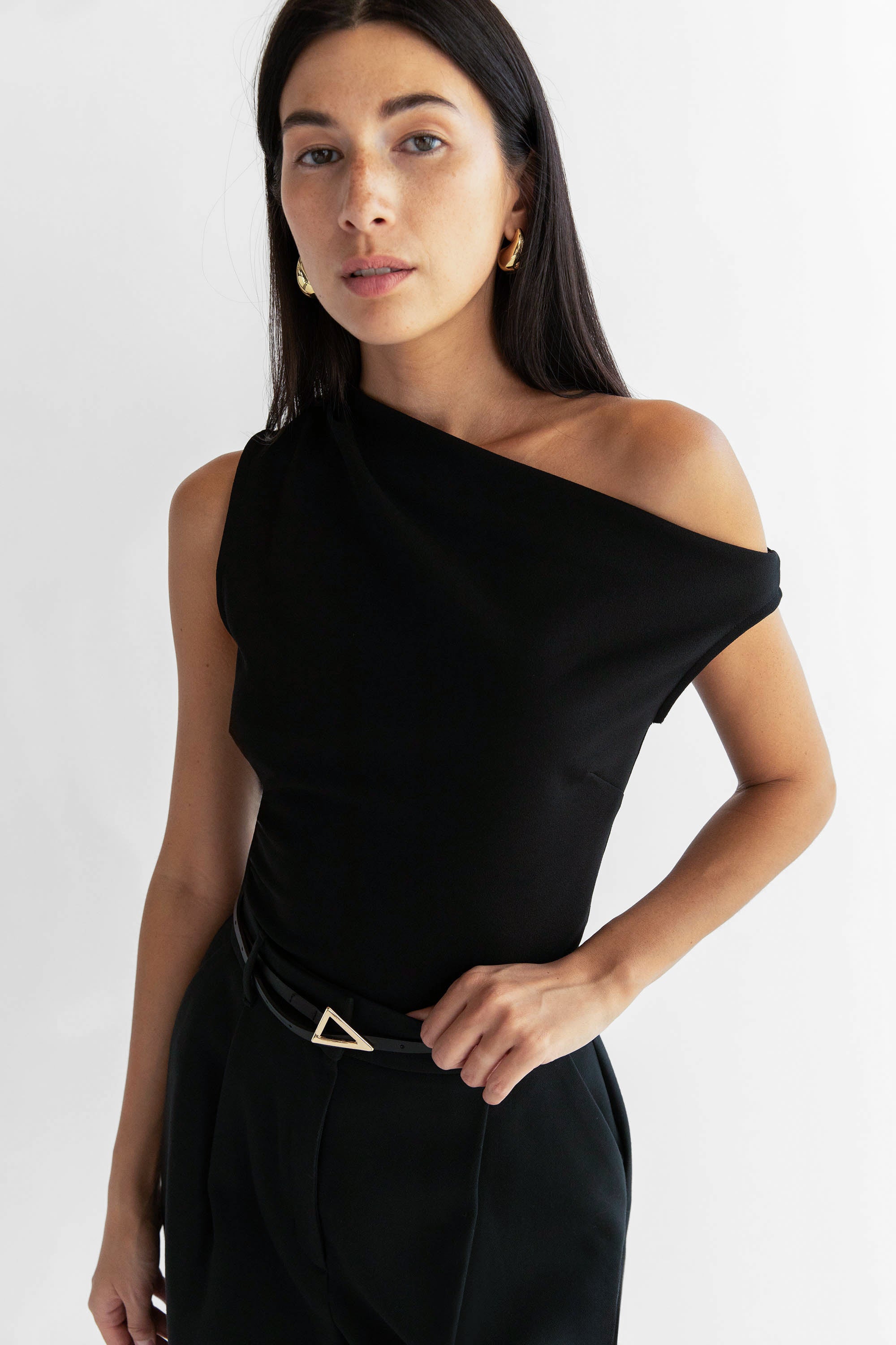 Asymmetric Off The Shoulder Tank | OAK + FORT