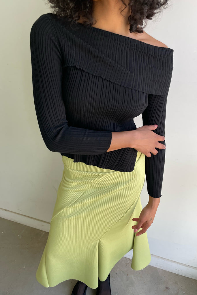 Off the Shoulder Knit Top | OAK + FORT