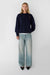 Fleece studio embroidered sweatshirt in sky captain — main image